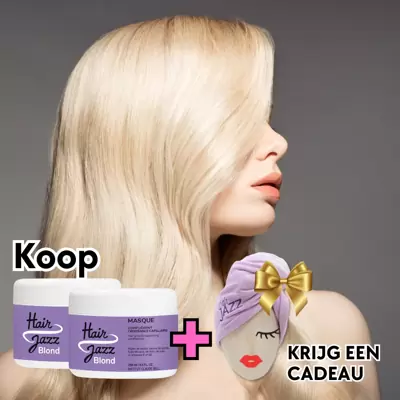 2x HAIR JAZZ Masker voor blond haar + GRATIS haarhanddoek cadeau 